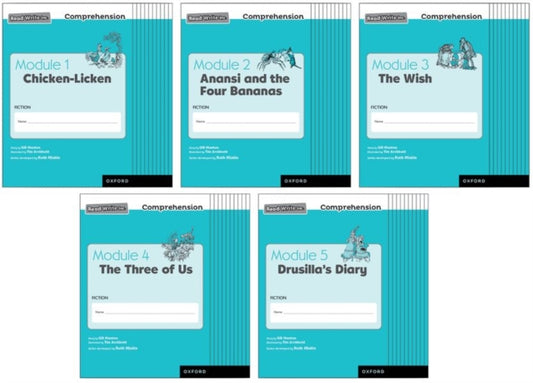 Book cover of: Read Write Inc. Comprehension: Modules 1-5 Class Pack of 50 (10 of each title). By: Ruth Miskin
