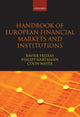 Book cover of: Handbook of European Financial Markets and Institutions