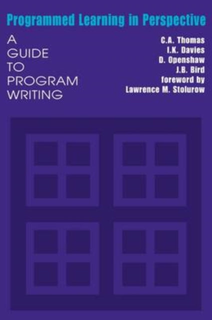 Book cover of: Programmed Learning in Perspective. By: C.A. Thomas