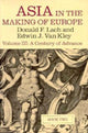Book cover of: Asia in the Making of Europe. By: Donald F. Lach