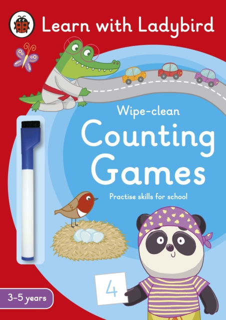 Book cover of: Counting Games: A Learn with Ladybird Wipe-clean Activity Book (3-5 years). By: Ladybird
