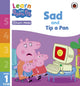 Book cover of: Learn with Peppa Phonics Level 1 Book 2 – Sad and Tip a Pan (Phonics Reader). By: Peppa Pig