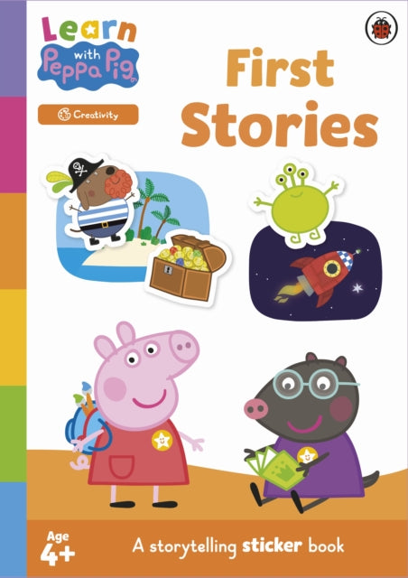Book cover of: Learn with Peppa: First Stories sticker activity book. By: Peppa Pig