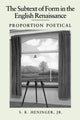 Book cover of: Subtext of Form in the English Renaissance. By: S. K. Heninger