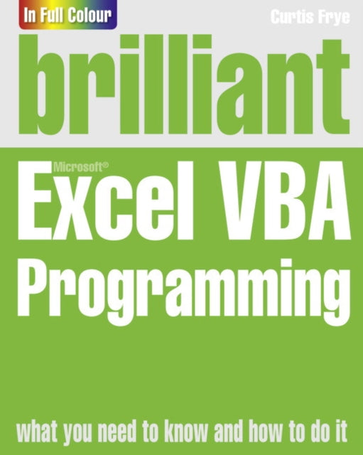 Book cover of: Brilliant Excel VBA Programming. By: Ken Bluttman