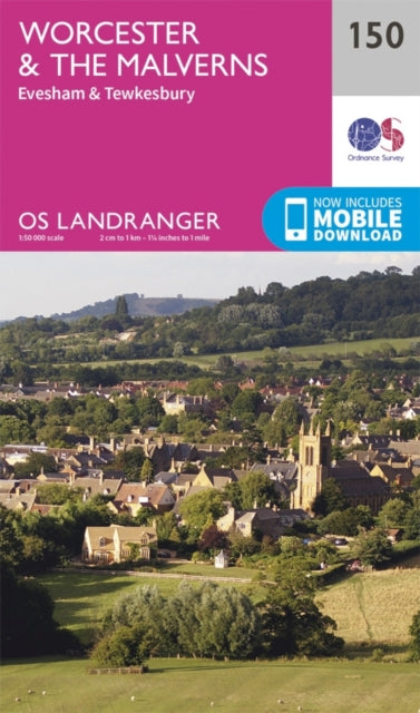 Book cover of: Worcester & the Malverns, Evesham & Tewkesbury. By: Ordnance Survey