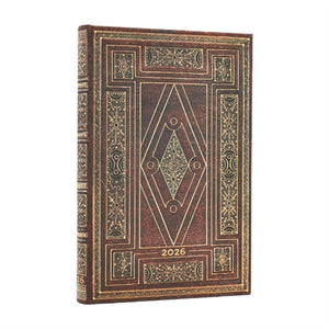2026 First Folio (Shakespeare’s Library) Mini 12-month Horizontal Hardcover Flexi Dayplanner 2026 (Elastic Band Closure)