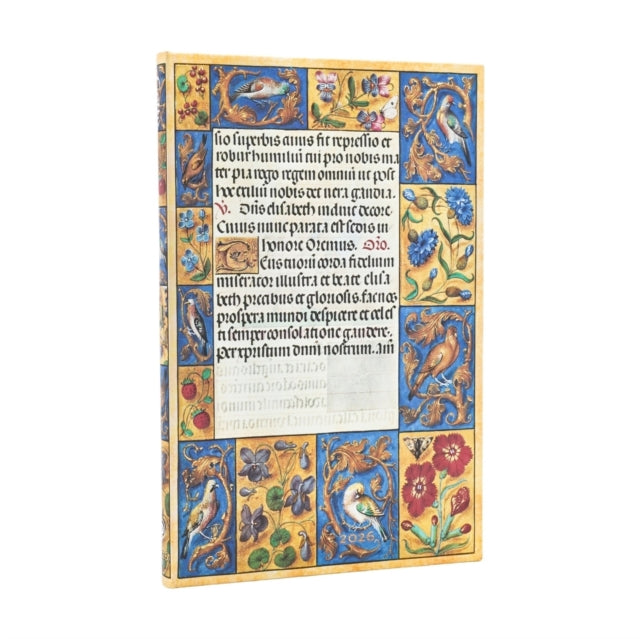 Book cover of: 2026 Spinola Hours (Ancient Illumination) Maxi 12-month Vertical Hardcover Flexi Dayplanner 2026 (Elastic Band Closure). By: Paperblanks