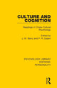 Book cover of: Culture and Cognition. By: J. W. Berry