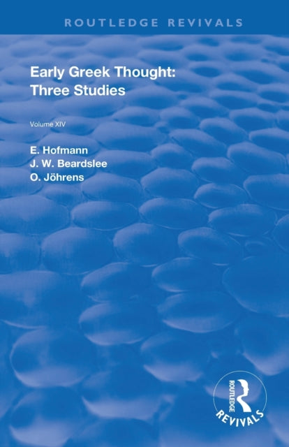 Book cover of: Early Greek Thought