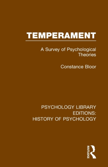 Book cover of: Temperament. By: Constance Bloor