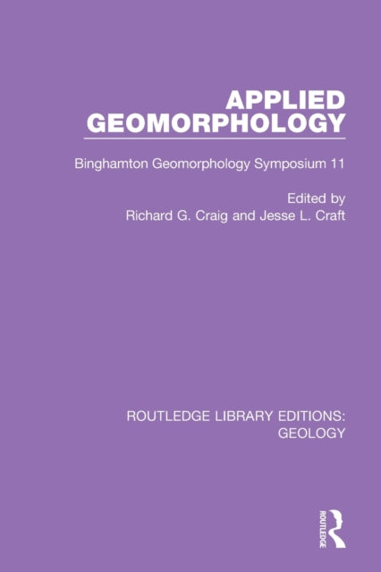 Book cover of: Applied Geomorphology. By: Richard G. Craig