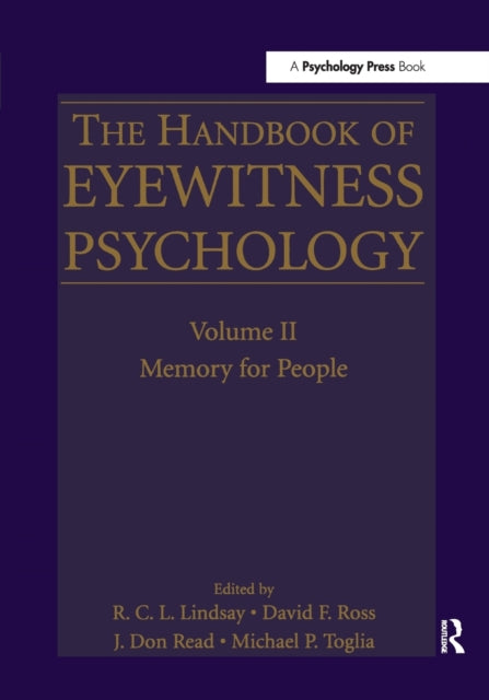 Book cover of: Handbook of Eyewitness Psychology: Volume II. By: R. C. L. Lindsay
