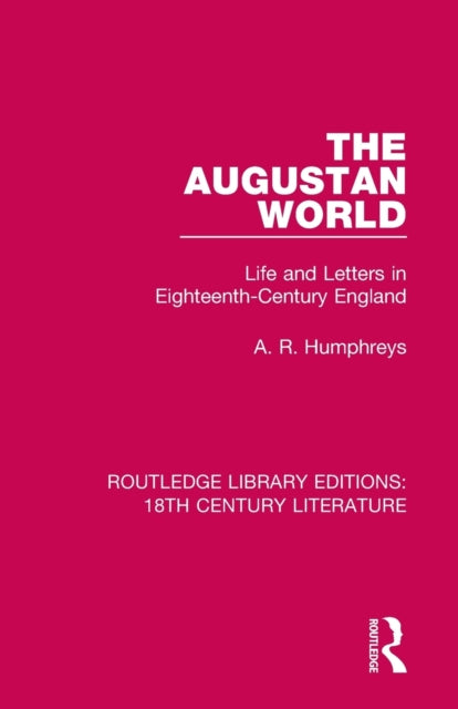 Book cover of: Augustan World. By: A. R. Humphreys
