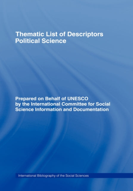 Thematic List of Descriptors - Political Science