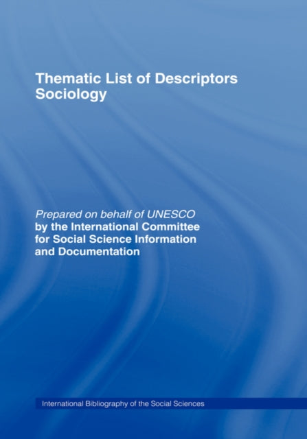 Book cover of: Thematic List of Descriptors - Sociology