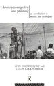 Book cover of: Development Policy and Planning. By: Anis Chowdhury