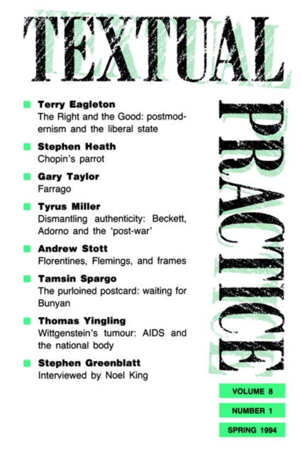 Book cover of: Textual Practice. By: Terence Hawkes