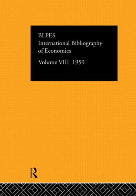 Book cover of: Intl Biblio Econom 1959 Vol 8. By: Commit Social Science Doc Staff