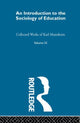 Book cover of: Intro Sociol Education V 9. By: Karl Mannheim