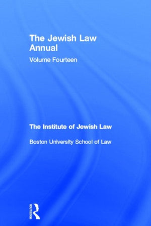 Jewish Law Annual Volume 14