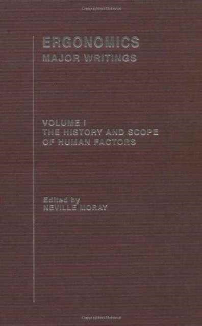 Book cover of: Ergonomics. By: Neville Moray