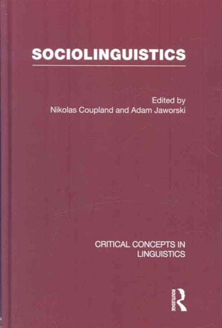 Book cover of: Sociolinguistics. By: Nikolas Couplan