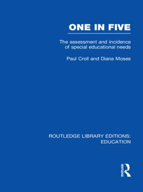 Book cover of: One in Five (RLE Edu M). By: Paul Croll