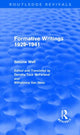 Book cover of: Formative Writings (Routledge Revivals). By: Simone Weil