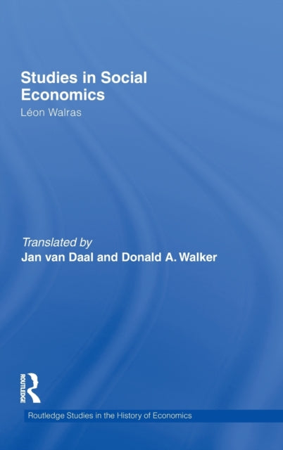 Book cover of: Studies in Social Economics. By: Léon Walras