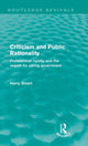 Book cover of: Criticism and Public Rationality. By: Harry W. Smart