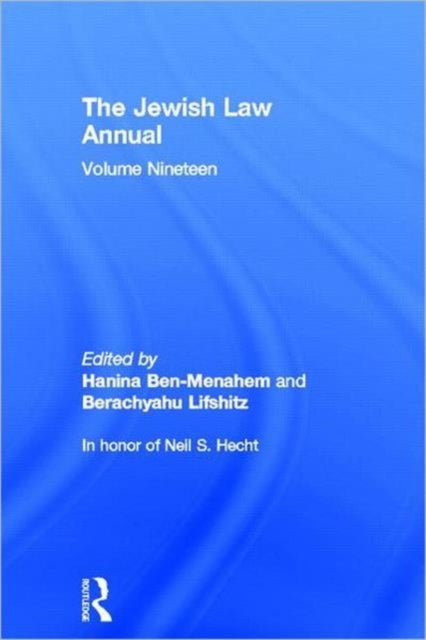 Book cover of: Jewish Law Annual Volume 19. By: Berachyahu Lifshitz