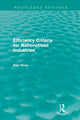 Book cover of: Efficiency Criteria for Nationalised Industries (Routledge Revivals). By: Alec Nove