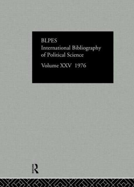 Book cover of: IBSS: Political Science: 1976 Volume 25. By: International C