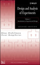 Book cover of: Design and Analysis of Experiments, Volume 1. By: Klaus Hinkelmann, Oscar Kempthorne
