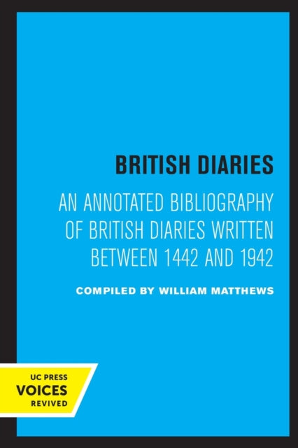 Book cover of: British Diaries. By: William Matthews