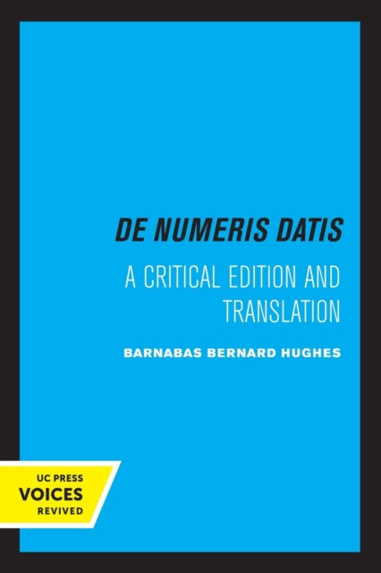 Book cover of: Jordanus de Nemore, de Numeris Datis. By: Barnabas Bernard Hughes