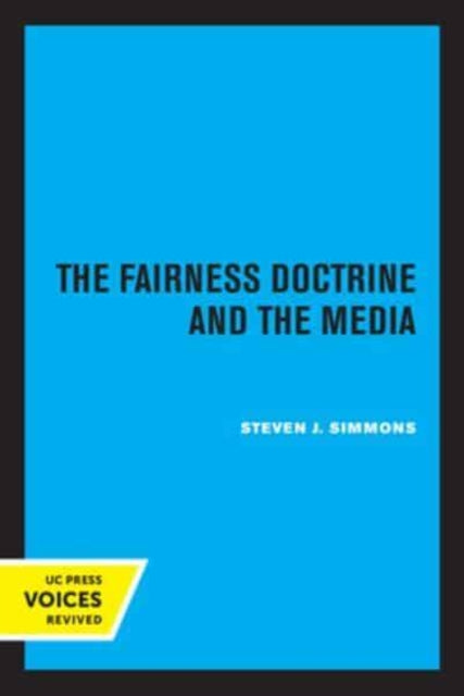 Book cover of: Fairness Doctrine and the Media. By: Simmons, Steven J.