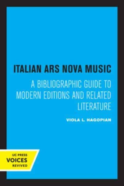 Book cover of: Italian Ars Nova Music. By: Viola L. Hagopian