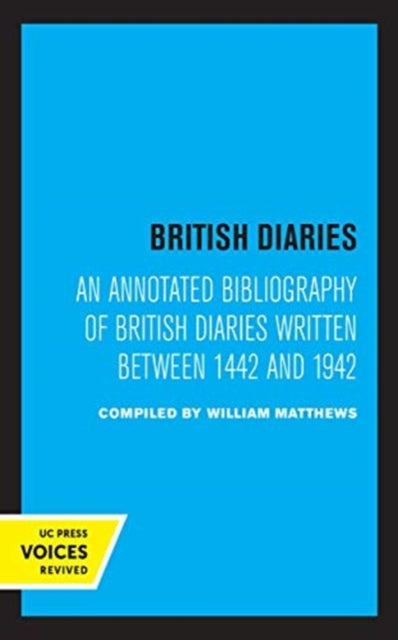 Book cover of: British Diaries. By: William Matthews