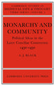 Book cover of: Monarchy and Community. By: Antony Black, A. J. Black