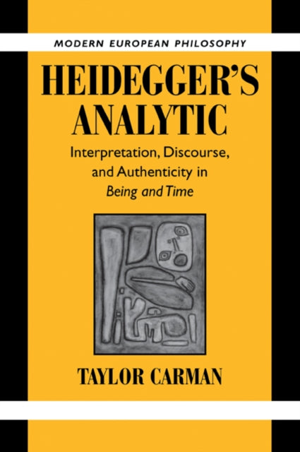 Book cover of: Heidegger's Analytic. By: Taylor Carman