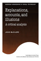 Book cover of: Explanations, Accounts, and Illusions. By: John McClure