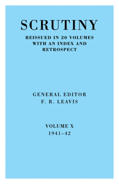 Book cover of: Scrutiny: A Quarterly Review. By: F. R. Leavis