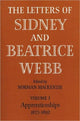 Book cover of: Letters of Sidney and Beatrice Webb: Volume 1, Apprenticeships 1873-1892