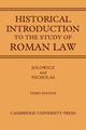 Book cover of: Historical Introduction to the Study of Roman Law. By: H. F. Jolowicz