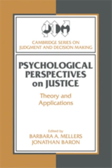 Book cover of: Psychological Perspectives on Justice. By: Barbara A. Mellers