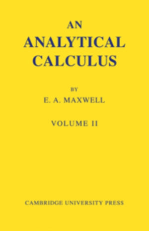 Analytical Calculus: Volume 2