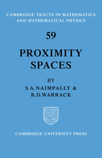 Book cover of: Proximity Spaces. By: S. A. Naimpally