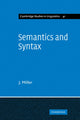 Book cover of: Semantics and Syntax. By: J. Miller